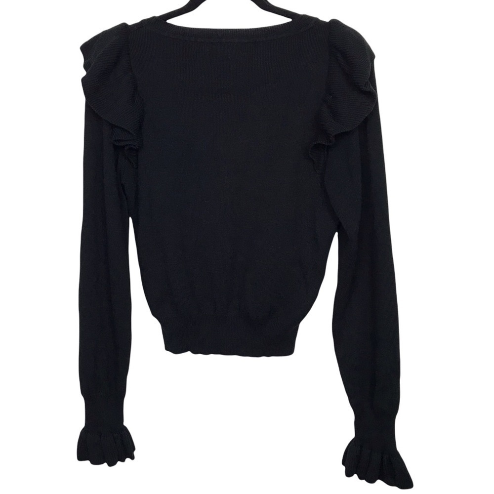LoveRiche Black Ruffle Sweater Love Riche - Picture 2 of 9